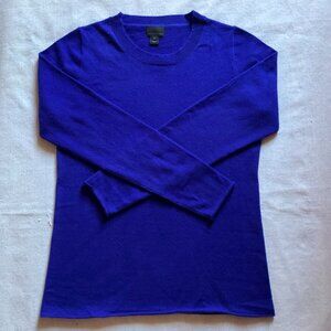 NWOT J. Crew Women's Italian Cashmere L/S T-Shirt, Indigo (Blue/Purple), Sz M